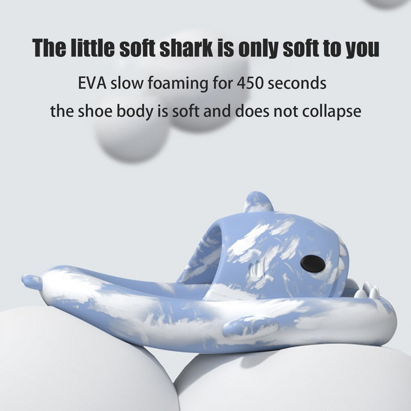 Summer Shark Slides For Women Men New Fashion Slippers Home Couple Thick Soled Non-slip Sandals Outdoor Beach Flip Flops