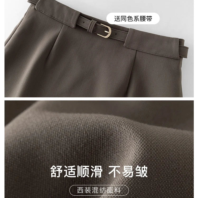 FSLE Commuter Style High Waist Women A-line Skirt Early Autumn All-match Elegant Temperament Female Mini Package Hip Skirts