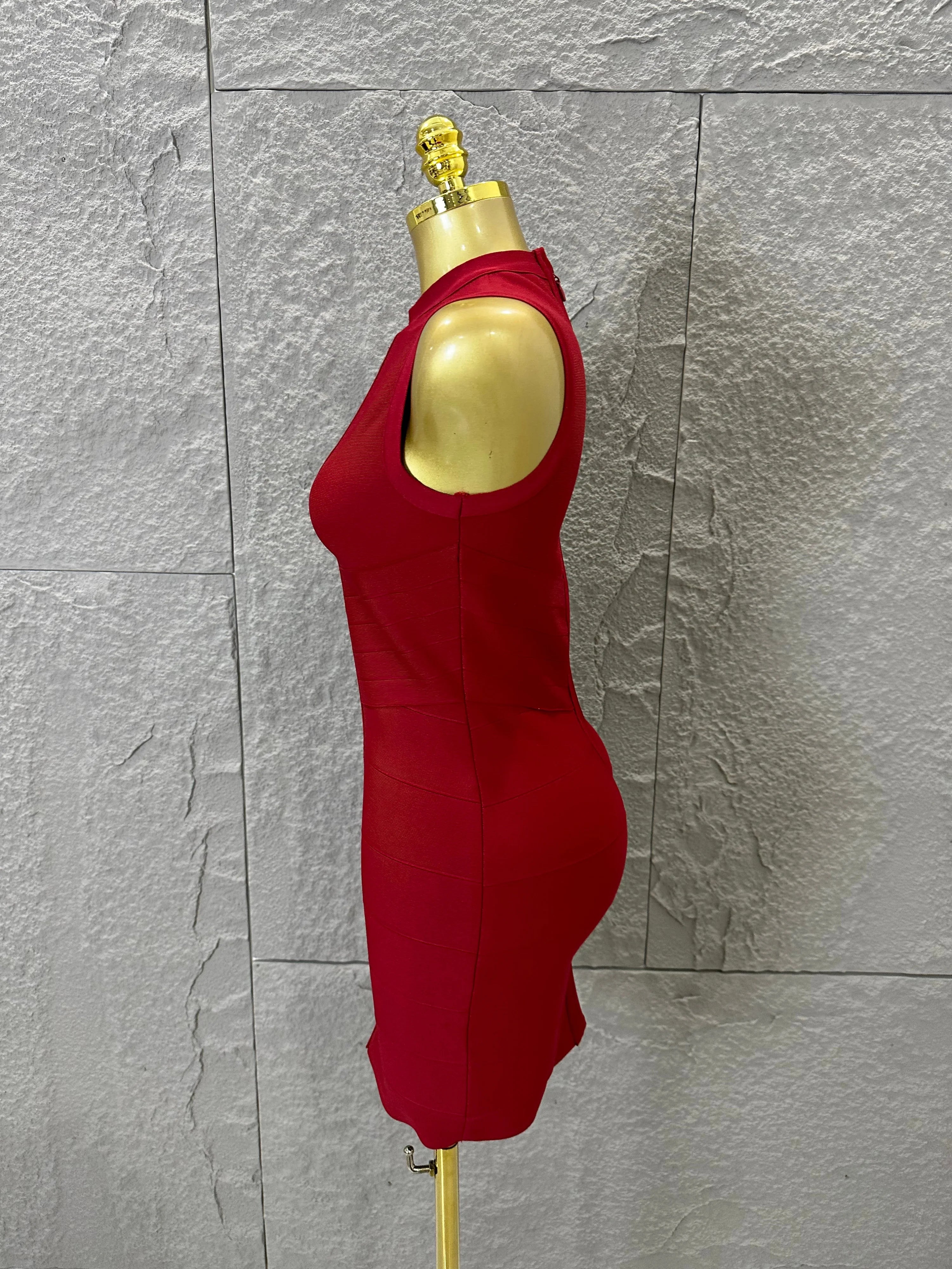 Sexy Sleeveless Keyhole Cutout Bandage Form-Fitting Outfit Evening Gala Party Fashion Celebrate Birthday Party Dress Vestido