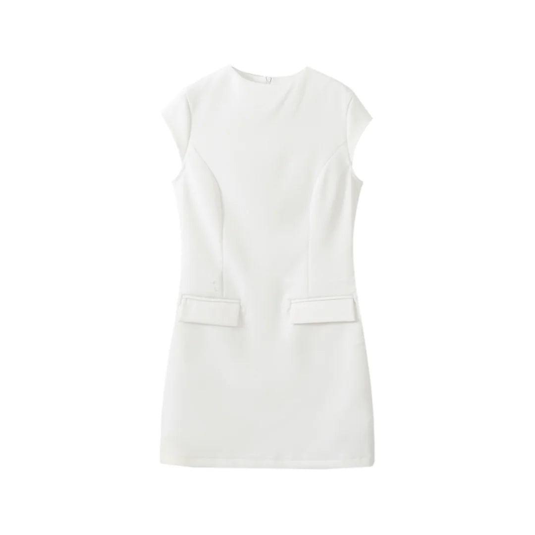 TRAF Dress Woman Black White Short Dresses For Women New Sleeveless Mini Dress Simple And Elegant Office Dresses As picture 1