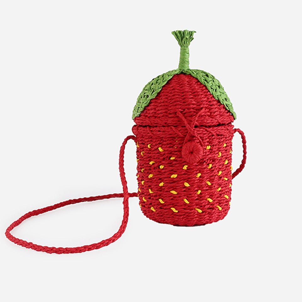 Summer Straw Handbag Wooden Handle Large Capacity Paper Rope Woven Straw Bag 2024 New Fashion Summer Vacation Travel Beach Bag Strawberry bag9
