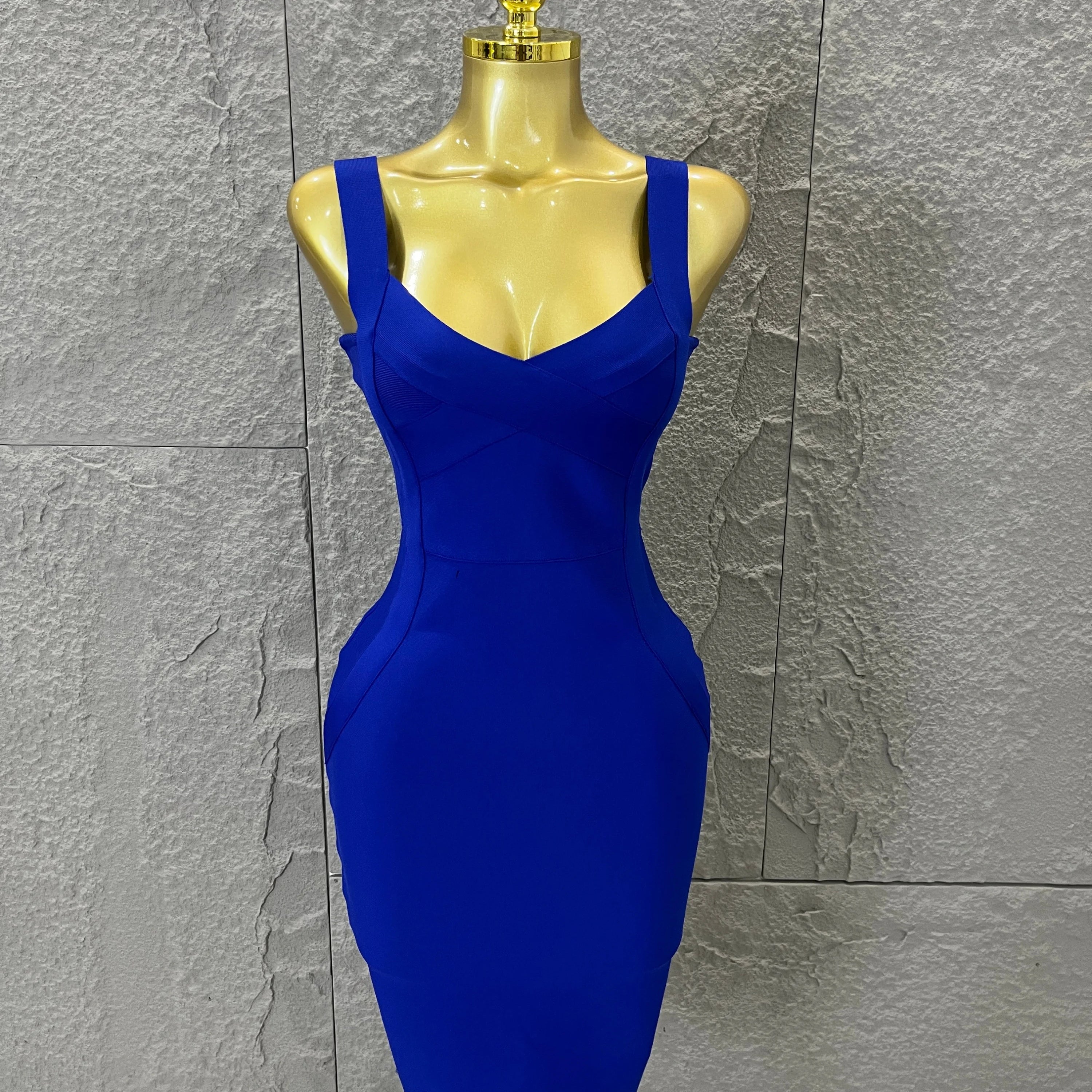 Elegant Sweetheart Neck Bandage Dress Crisscross Bust Slim Fit Midi Evening Banquet Formal Dinner Wedding Guest Cocktail Outfit