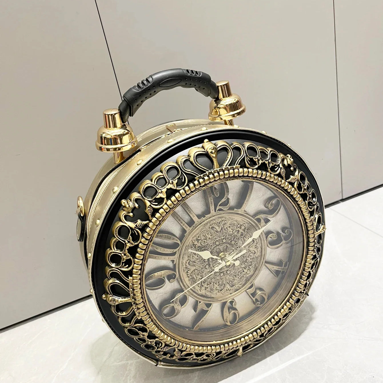 Luxury Designer Purses and Handbags Shoulder Bags funny clock-shaped bag funny Women's round bag pu leather Woman's bag