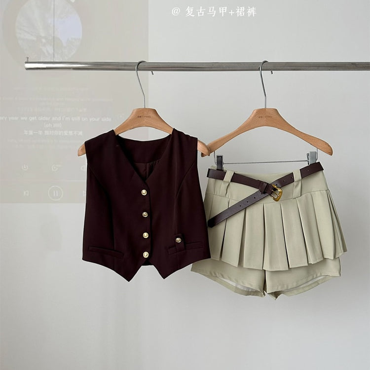 Women Two Piece Set Suit Off Shoulder Crop Top T-Shirt and A-Line Pleated Mini Skirt Shorts Y2k Vintage Fashion Harajuku Summer