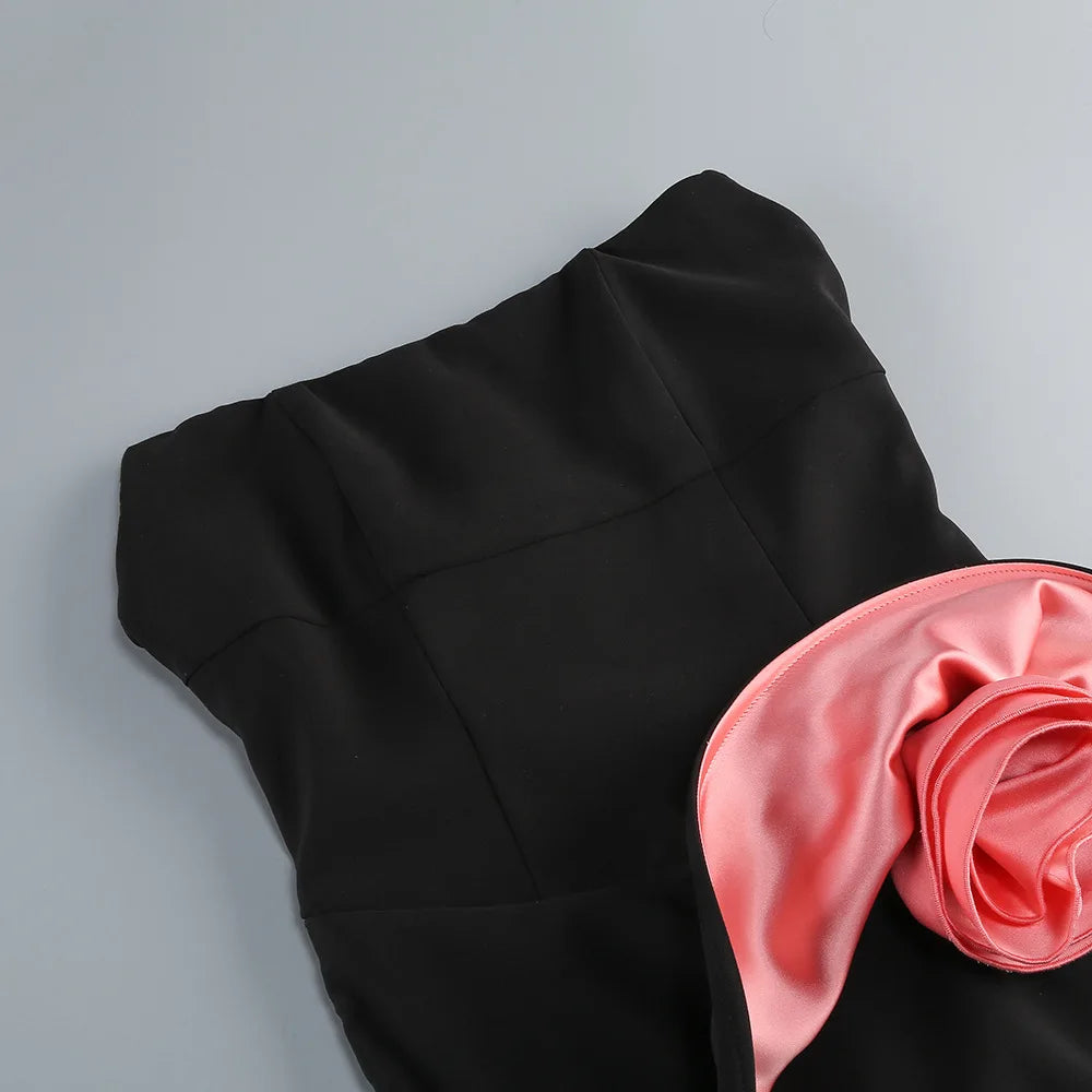 2025 New Summer Women Sexy Strapless Florals Bodycon Mini Dress Birthday Party Celebrate Girls's Vacation Outfit Vestido