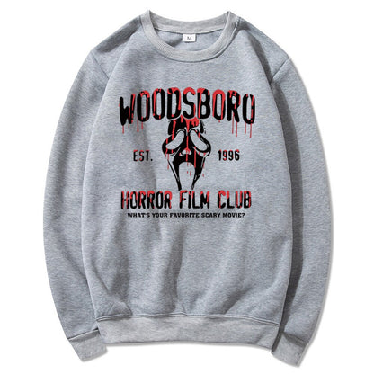 Scream Movie Woodsboro High Sweatshirt Ghostface Graphic Sweater Horreur Film Club Halloween Crewneck Sweatshirts Hipster Tops 