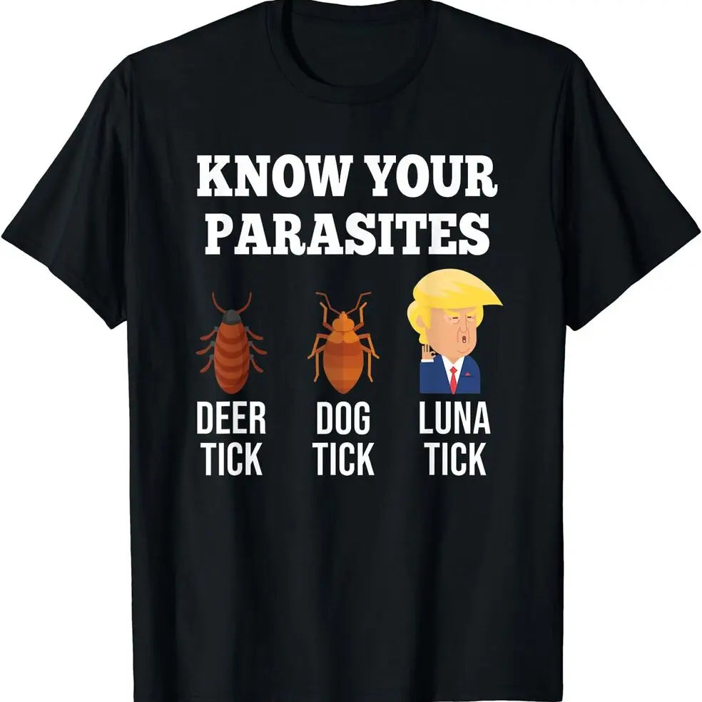 Funny Trump, Know Your Parasites Anti- Trump T-Shirt Anime Graphic T-shirts For Men Clothing Women Short Sleeve Tees Vintage