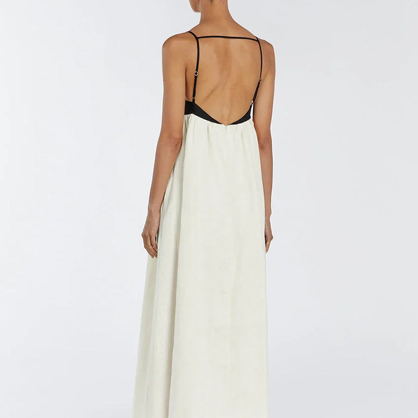 Clacive Sexy Loose Beige Cotton Women'S Dress Summer Strap Sleeveless Ankle Length Dresses Elegnat Classic Female Dress