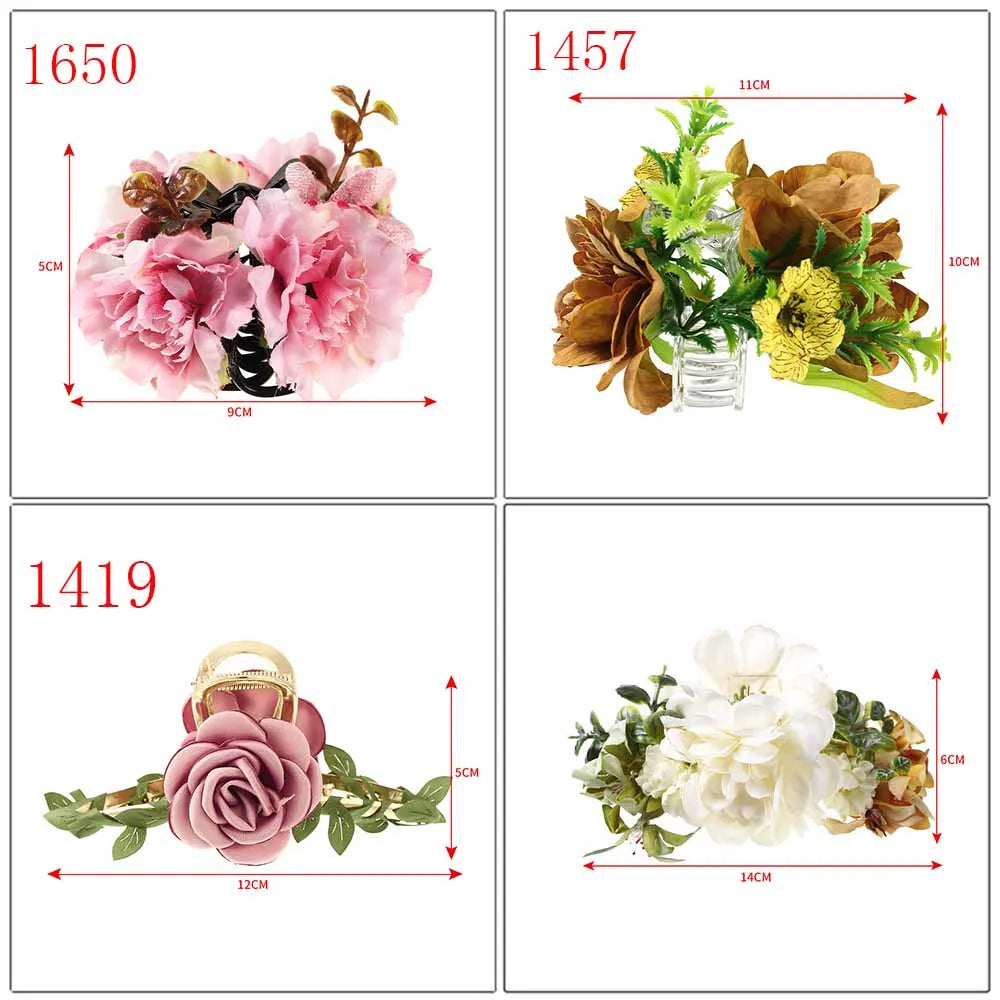 Haimeikang Large Size Flower Hair Clip Claws Hair Crab For Thick Hair Barrettes Hairpins Women Summer Fashion Hair Accessories