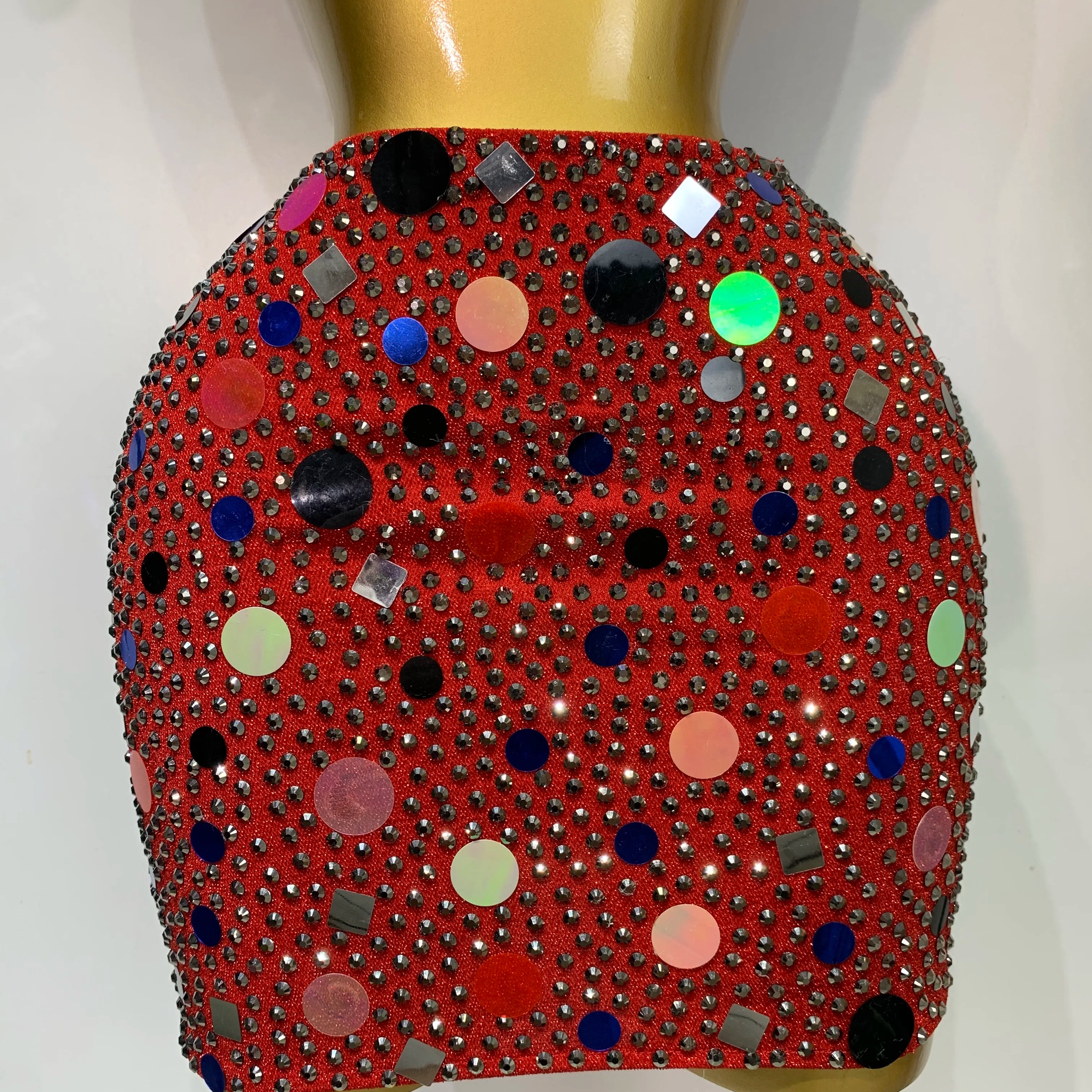 Luxury Rhinestone Sequin Sexy Two Piece Set 2025 New Fashion Nightclub Sparkly Perform Stage Costume Birthday Dress