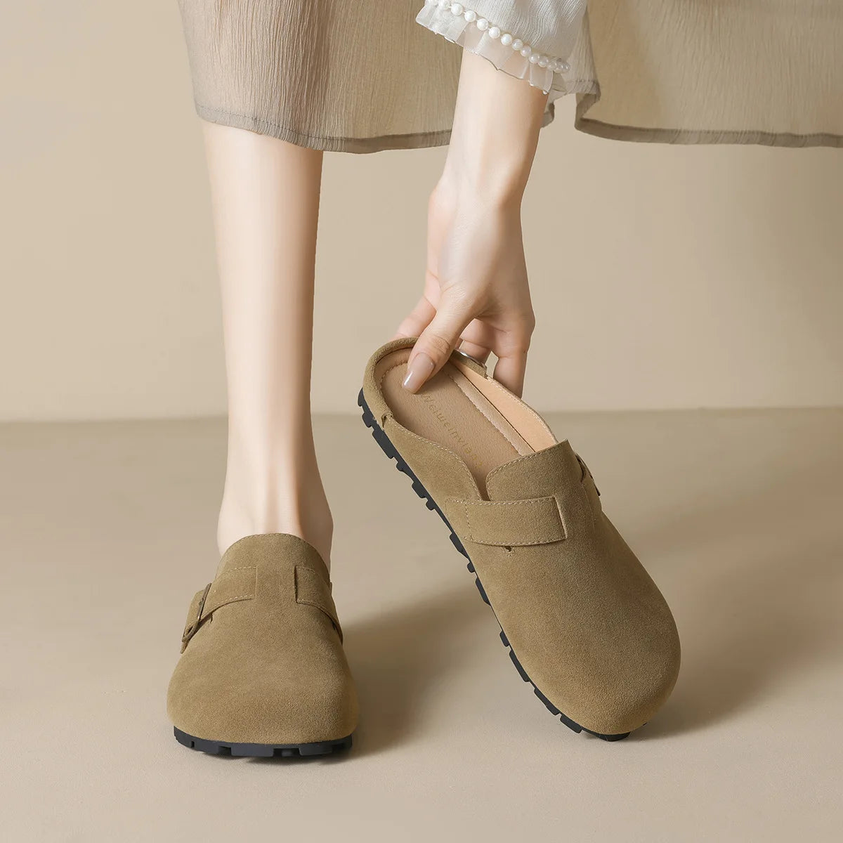 New spring women's outdoor shoes Mules Slippers Ladies' casual flat shoes Work shoes Boat shoes Large sizes 41-43