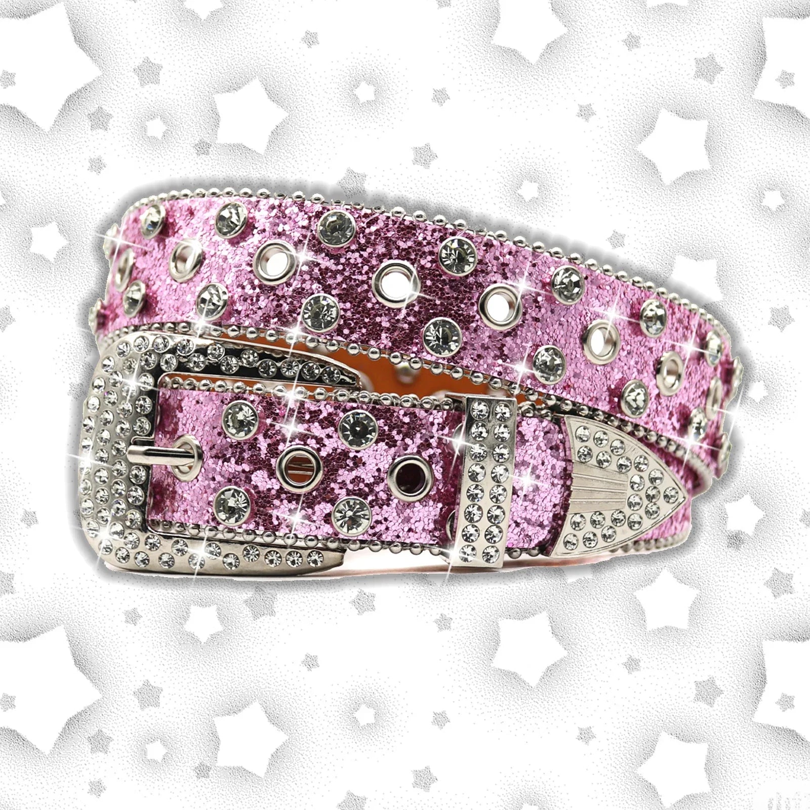 Gorgeous Rhinestone Belt Women Belt Perfect Valentine's Gift for Your Girlfriend Beautiful Y2K Belt Brand Pink