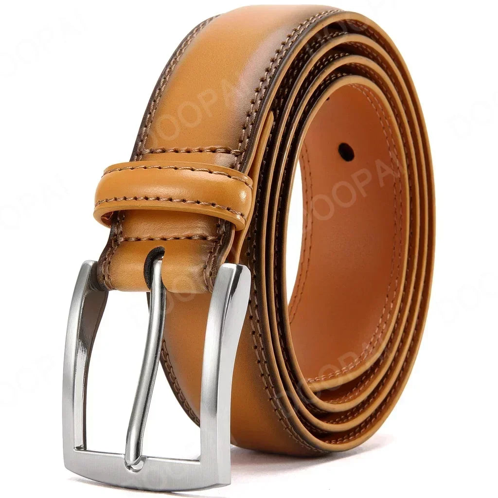 Men Belts Genuine Leather LONG Large Pin Buckle Metal Automatic Buckle Male Belts Strap Male 35ZK149-YW