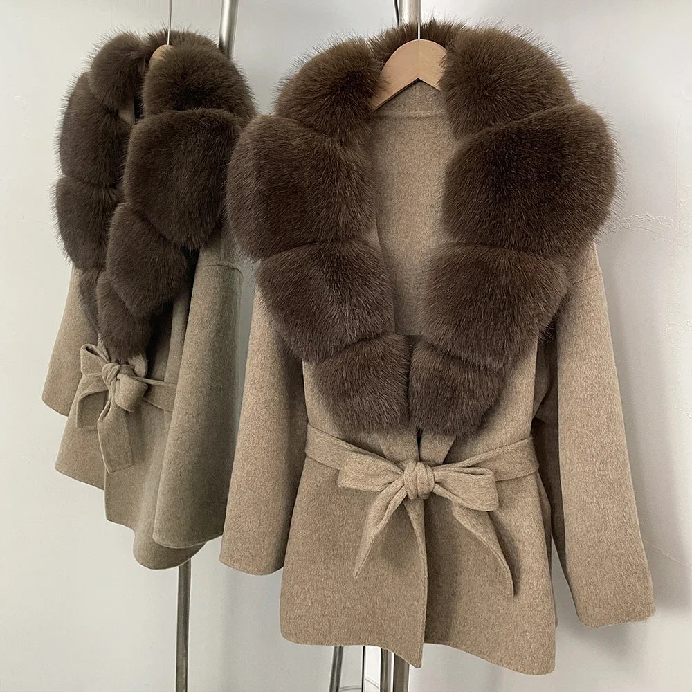 Fur Coat Eco-friendly Winter Clothes Woman Jacket with Fur Korean Reviews Many Clothes Outer Coat Ladies Outerwears Faux Fur Oatmeal