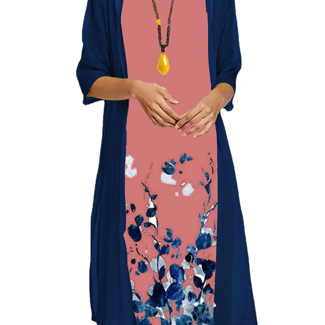 2025 autumn new EU-US cross-border fashion casual printed vest and dress 2-piece set Red