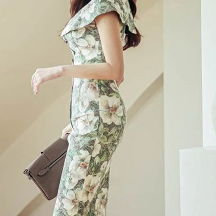 ZANZEA Summer Slimming Sundress Elegant Wrap Hips Dress Women Ruffle Flower Printed Mini Dress Holiday Short Sleeve Buttons Robe