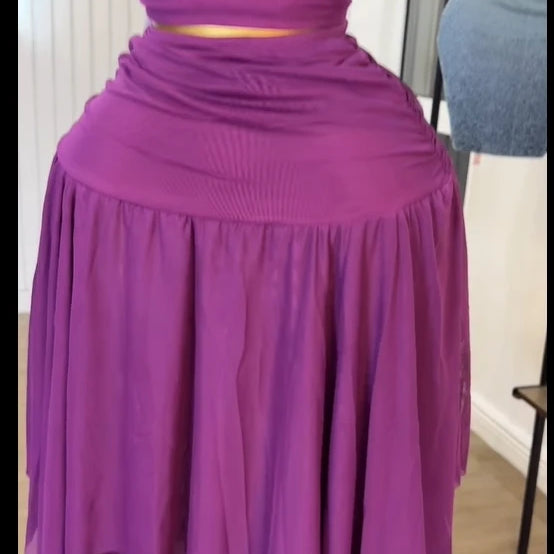 Women Tie Up Shoulder Sleeveless Knit Tank Top and Irregular Maxi Long Skirt Suit 2025 Summer Two 2 Piece Set Outfits