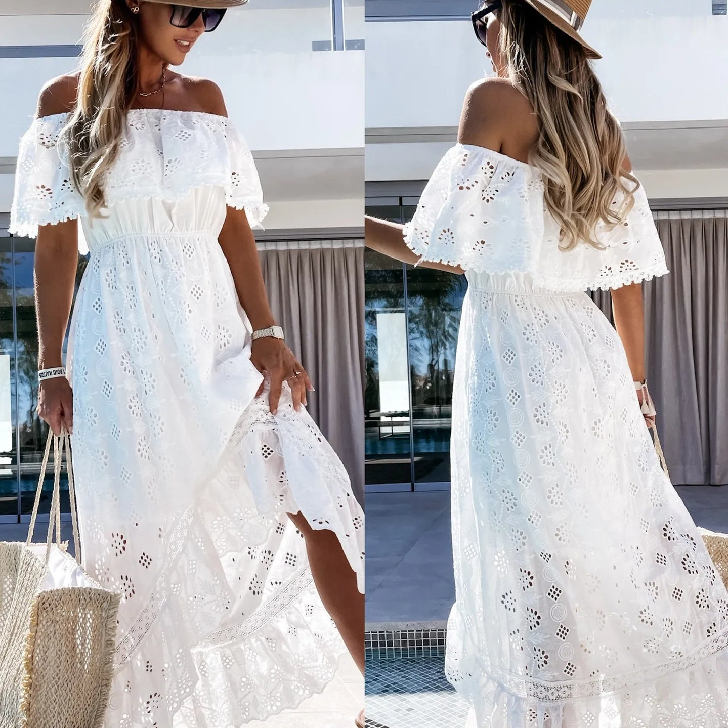 Summer White Dress For Woman 2023 Trendy Casual Beachwear Cover-ups Outfits New Boho Hippie Chic Long Maxi Dresses Elegant Party