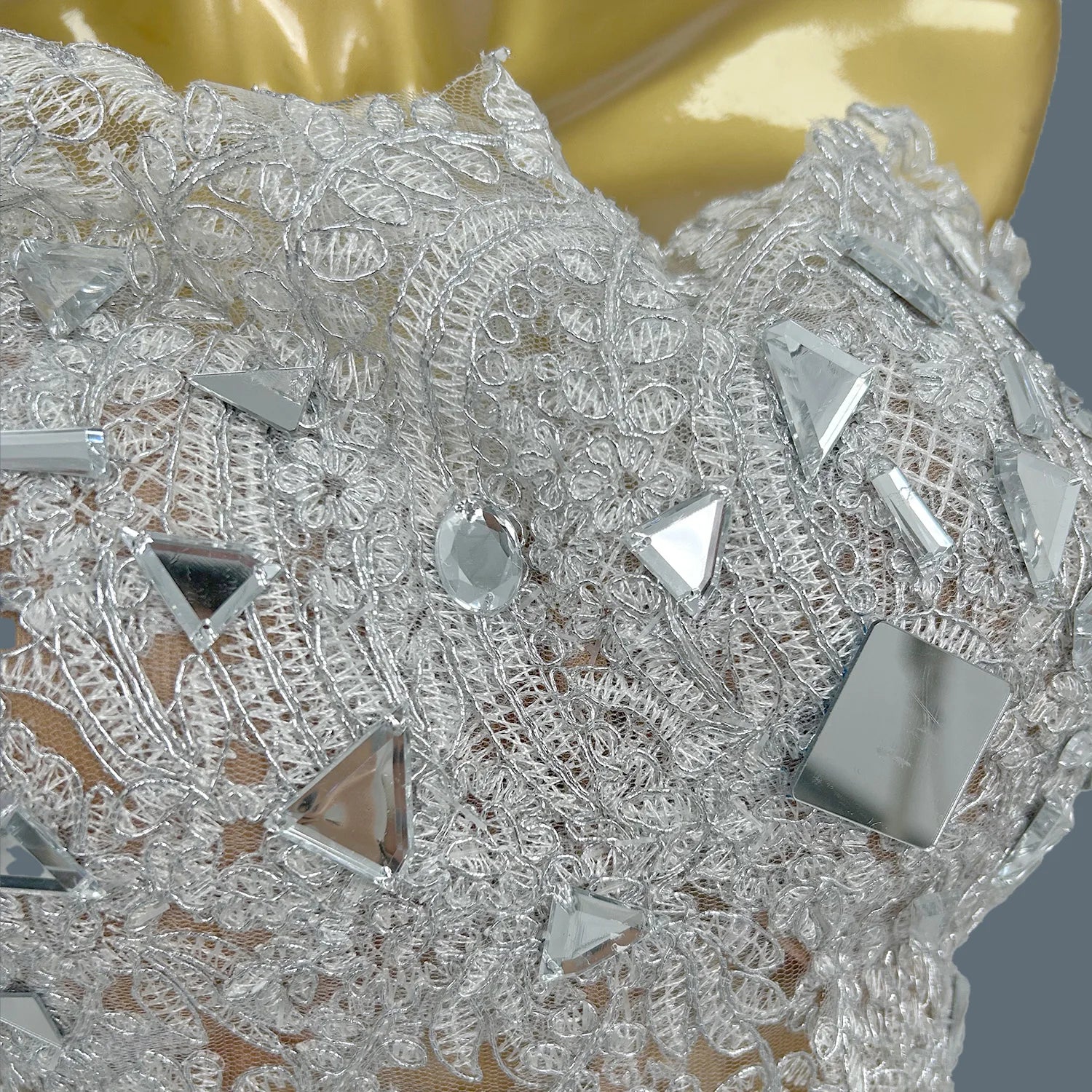 High-end Birthday Party Crop Tops Asymmetrical Mini Skirt 2Pcs Set Stage Performance Wear Nightclub Women Sexy Dress Set Baicai