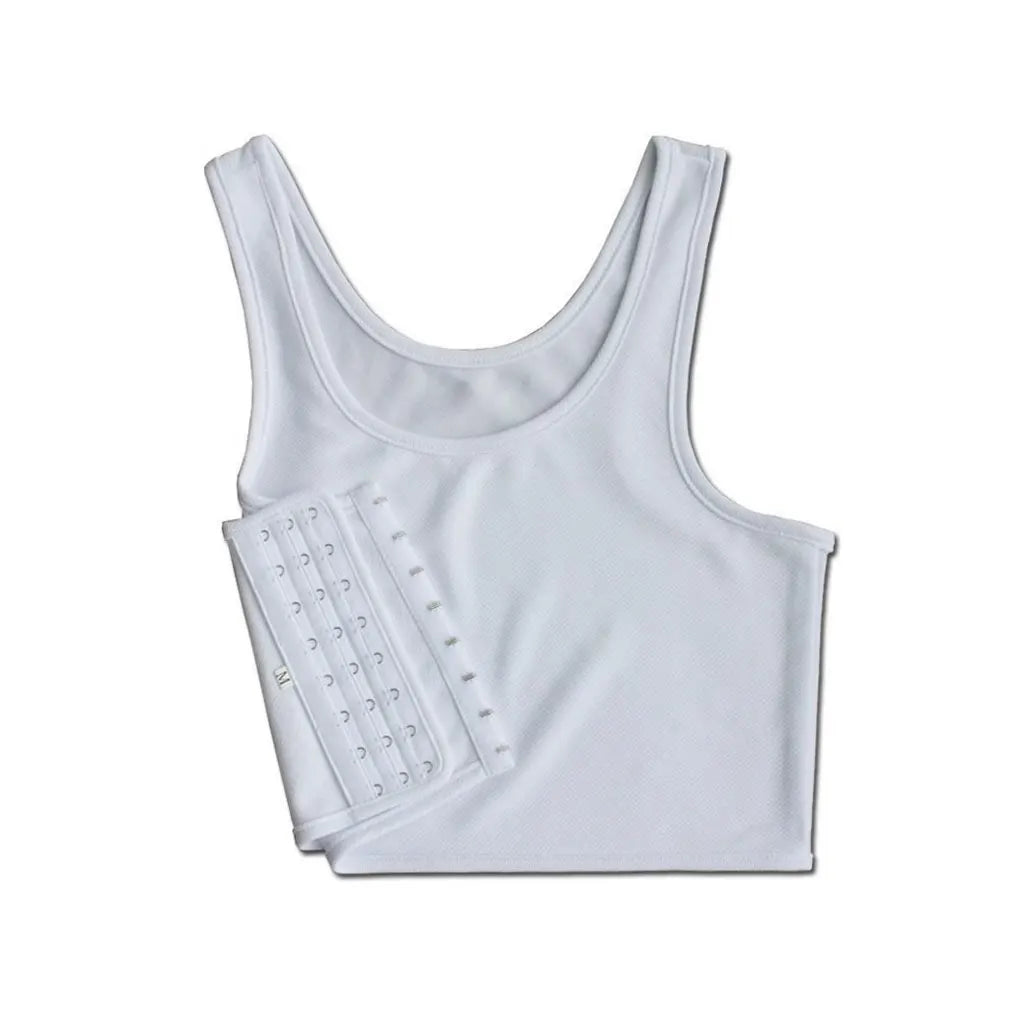 S-XL Flat Breast Binder Les Corset Lesbian Underwear Women Seamless Summer Short Vest Plus Size Tank Top Shaper Bustier White