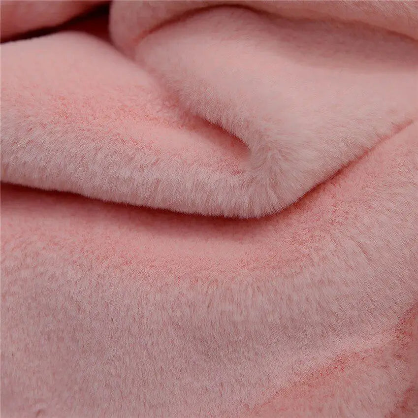 Women Mink Faux Fur Coat Solid Female Turn Down Collar Winter Warm Fake Fur Lady Coat Casual Jacket