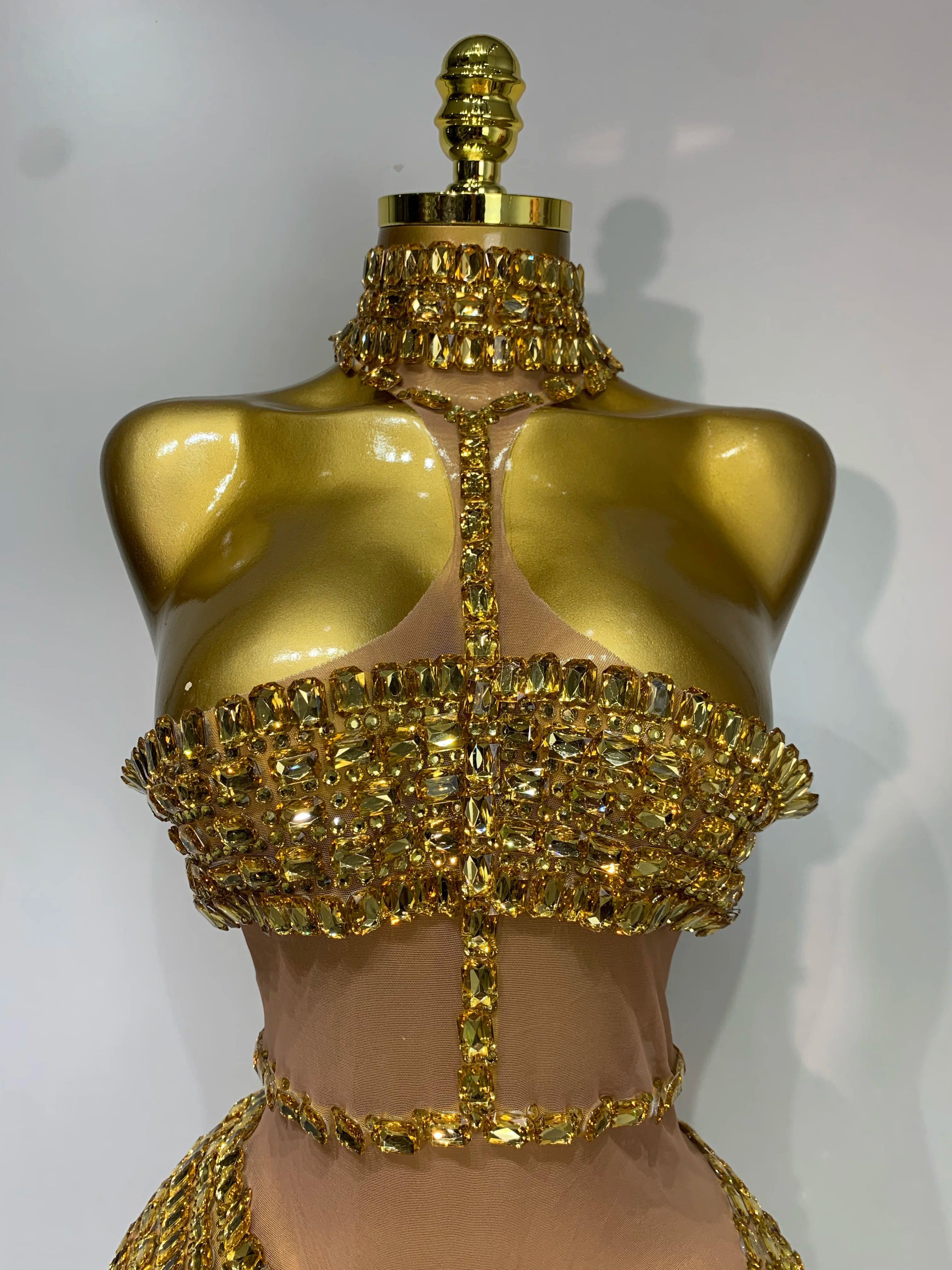 Sparkly Rhinestone Short Dress for Women Sexy Party Celebrate Birthday Dress Photo Shoot Performance Stage DJ Singing Costumes