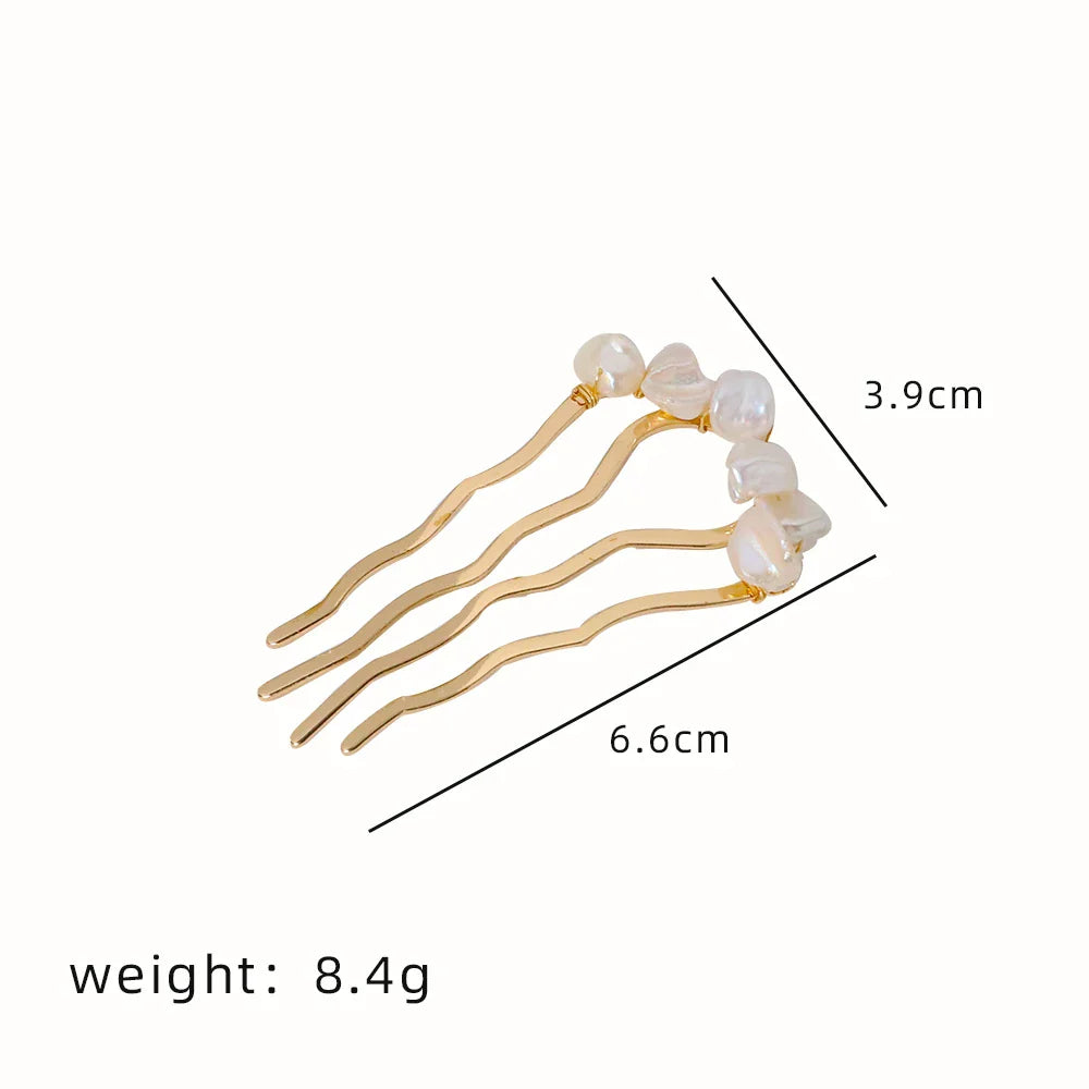 Natural Pearl Retro Hair Accessories Women Luxury Jewelry Hair Clips Flamenco Combs For Hair Girls Hair Pin Gift Gh0110