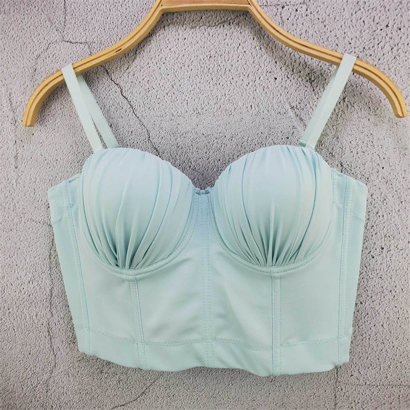 Visivane Sexy Club Cropped Shirt Woman Clothes Camis Shaper Tank Top Women Corset Blusas Roupas Femininas Bra Ladies Tops y2k 3-green