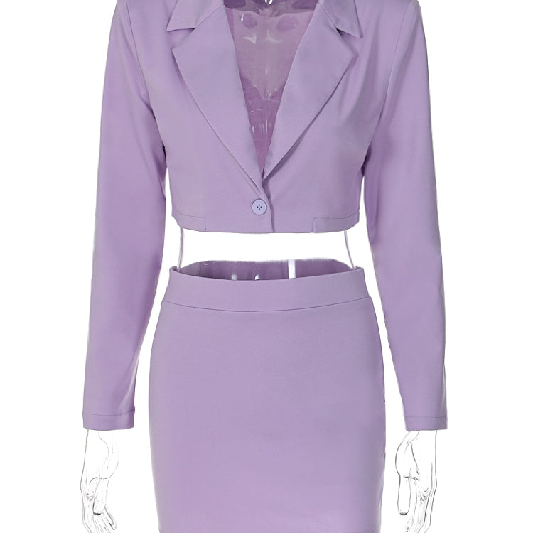 Women Long Sleeve Tops Blazers Coats Mini Skirt Two Piece Sets Fall Business Outfits Formal Suits Autumn Clothes