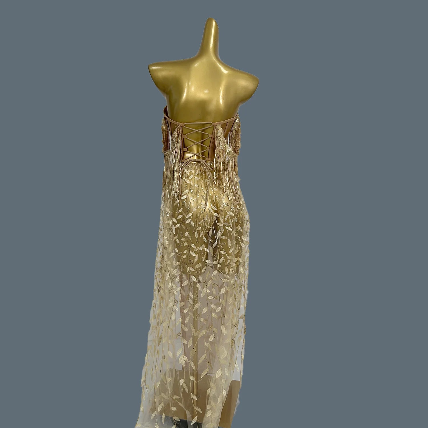 Fancy Sheer Mesh Evening Dress Arabic Women Birthday Party Dress Luxury Beaded Sequins Formal Occasion Sexy Prom Dresses Liushu