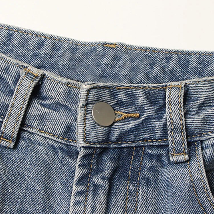 Women Jeans High Waist Long Straight Contrast Color Knee Splice PU Leather Belt Denim Pants 2024 Autumn