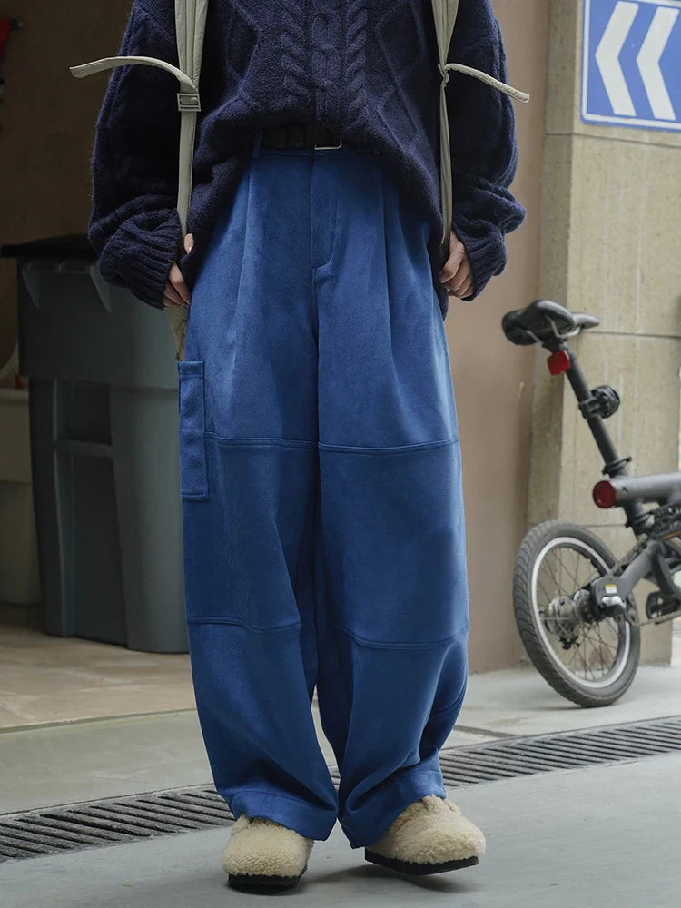 [LANMREM] Streetwear High Waist Wide Leg Pants For Women Big Pockets Design Trousers Female Fashion Trousers Spring New