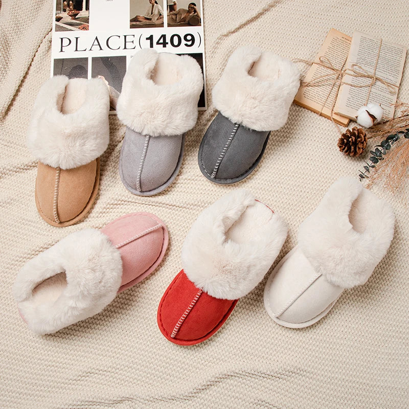 Winter Slippers Women Indoor Outdoor Wear Soft Thick PNon-slip waterproof Warm