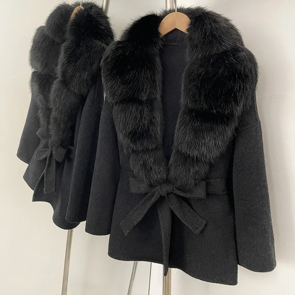 Fur Coat Eco-friendly Winter Clothes Woman Jacket with Fur Korean Reviews Many Clothes Outer Coat Ladies Outerwears Faux Fur All Black