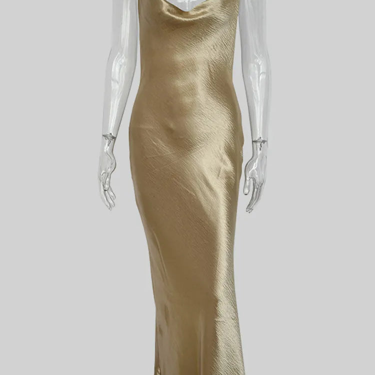 JULISSA MO Sexy Spaghetti Strap Backless Summer Dress Women Satin Lace Up Trumpet Long Dress Elegant Bodycon Party Dresses 2021 khaki