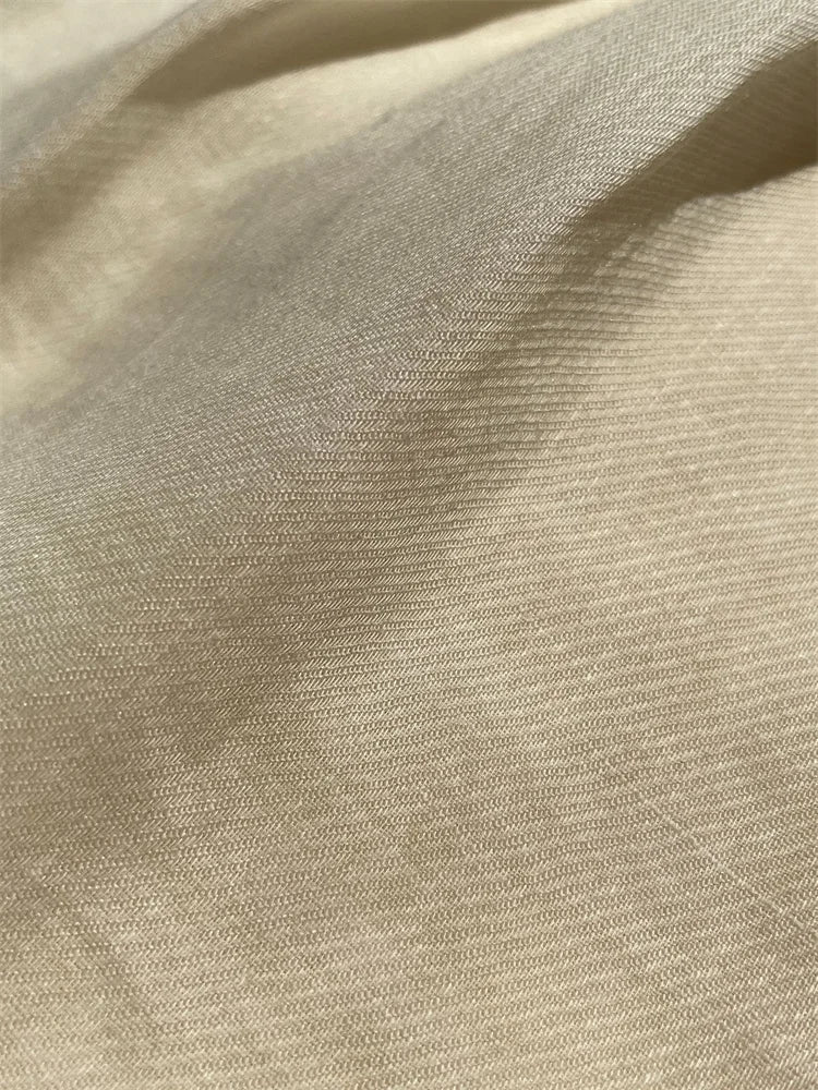 HanOrange Summer Lazy Linen Casual Knee Length Pants Women Loose Thin Anti-transparent A-line Profile Five Cents Trousers Beige