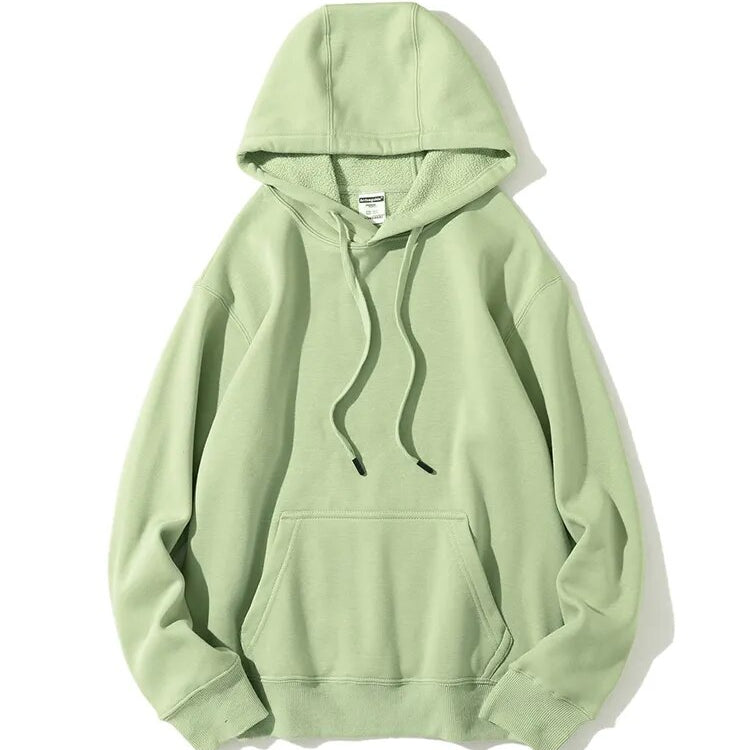 Streamgirl Winter Warm Fleece Hoodies For Women Green White Loose Sweatshirts With Hoodie Pink Pullover Hoodies Women Velvet Top Matcha