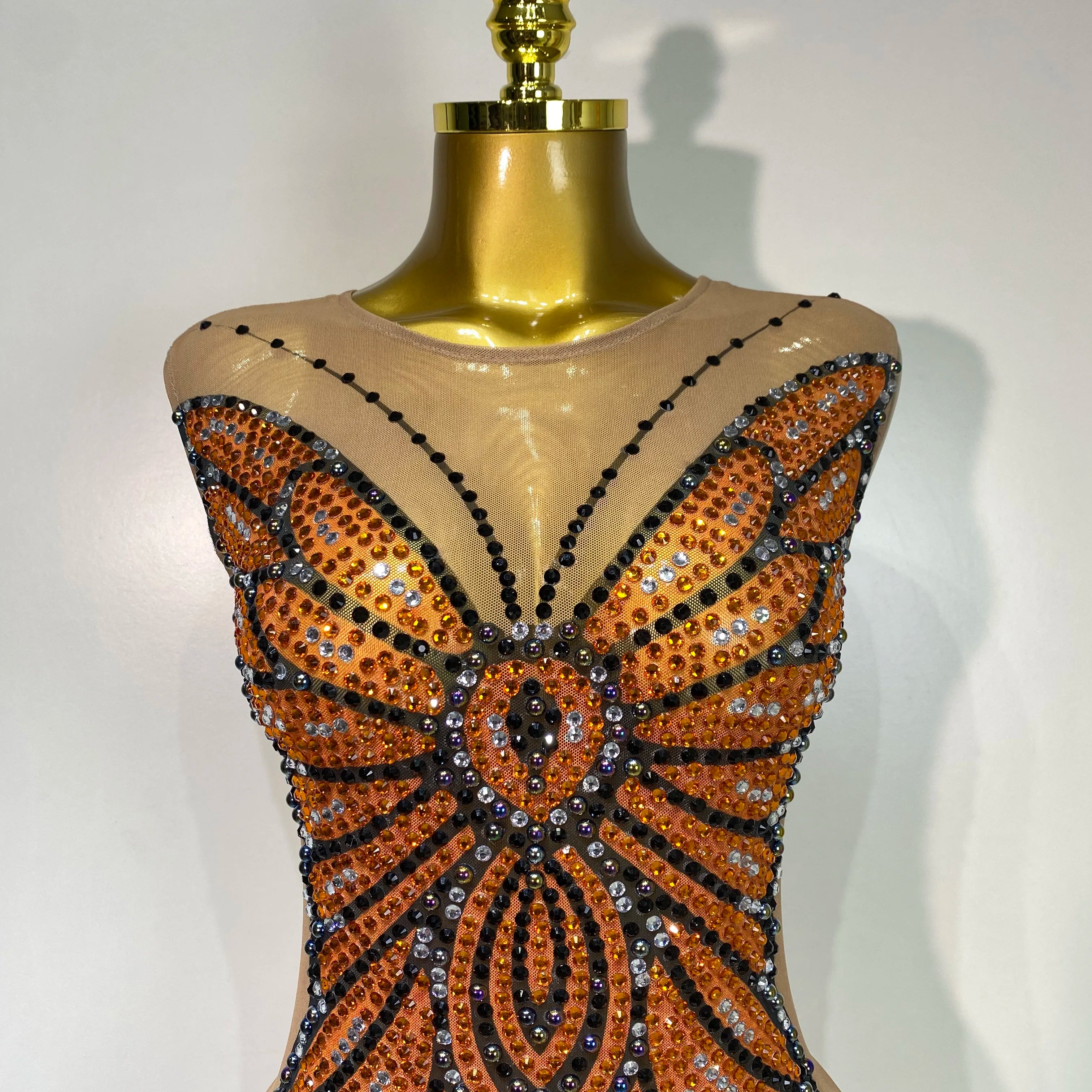 Luxury Rhinestones Mesh Long Dress 2025 Elegant Sexy Sleeveless Birthday Evening Party Gown Performance Singer Stage Outfit