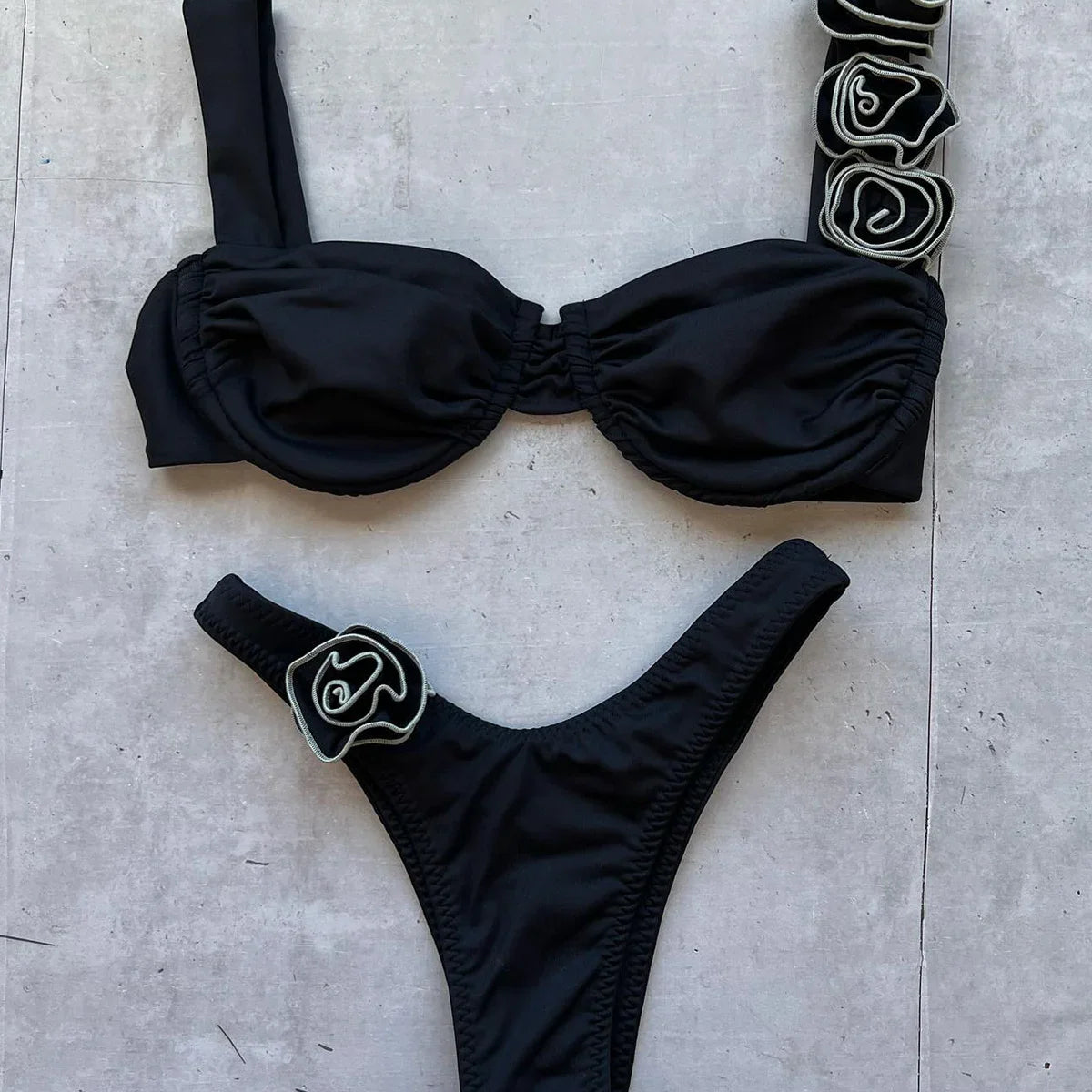 Push Up Bikini Sexy Women Swimsuit Female Swimwear Sexy Bikini Set Brazilian Biquini Floral Swimming Suit Bandage Beachwear JC329201