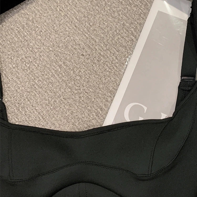 DEAT Summer New Sexy Hollow Out Mesh Patchwork Slim Suspend Women's Backless Black Color Sleeveless Tops Female 11XX3975