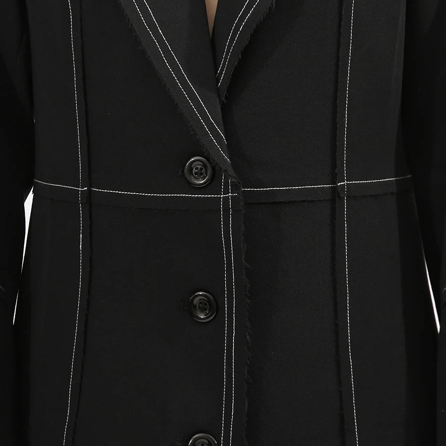 Slimming Spliced Single Breasted Elegant Trench for Women Lapel Long Sleeves Temperament Jacket Femlae Clothing New