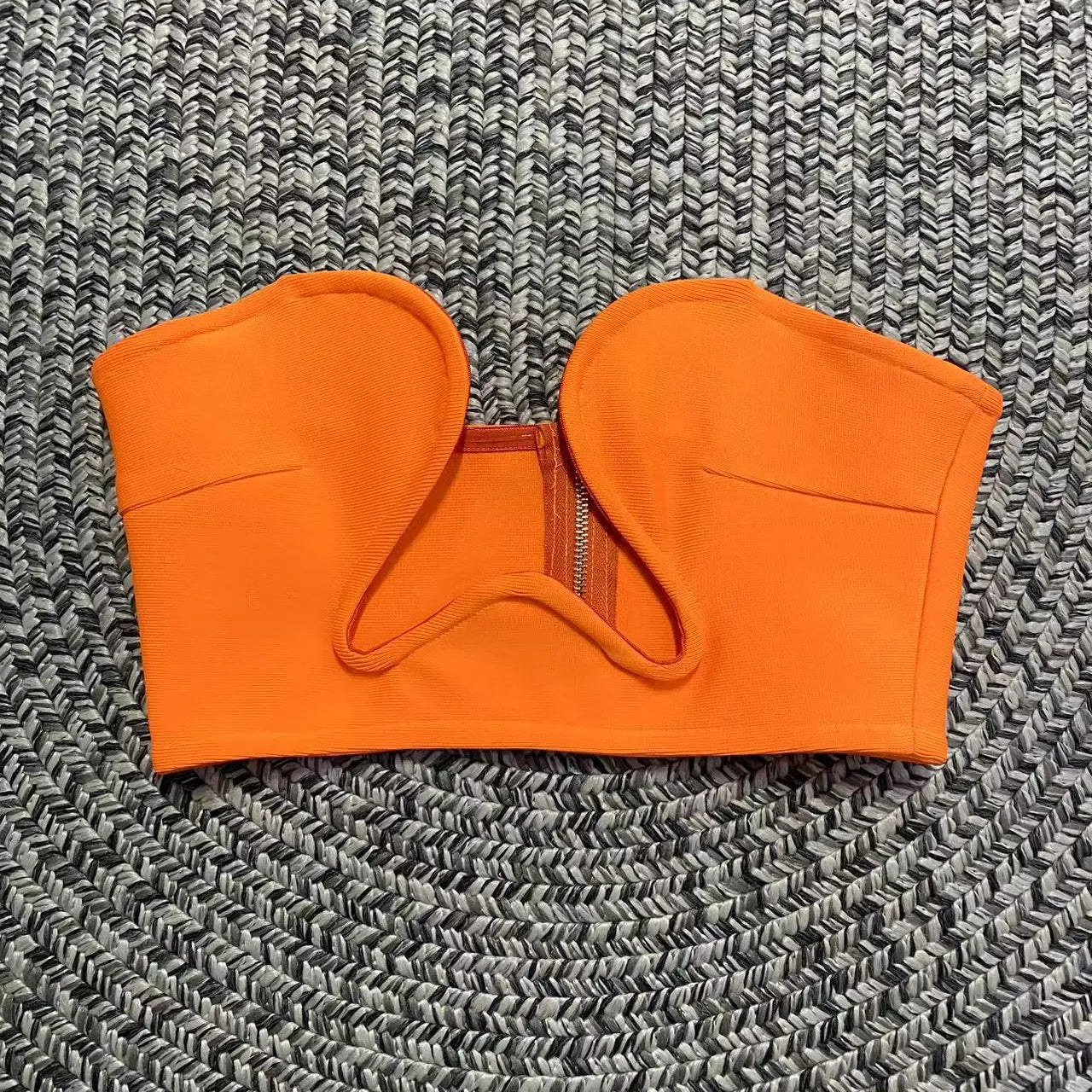 New Summer Black White Fashion Off the Shoulder Tops Sexy Bandage Strapless Short Tops Tank High Quality Orange