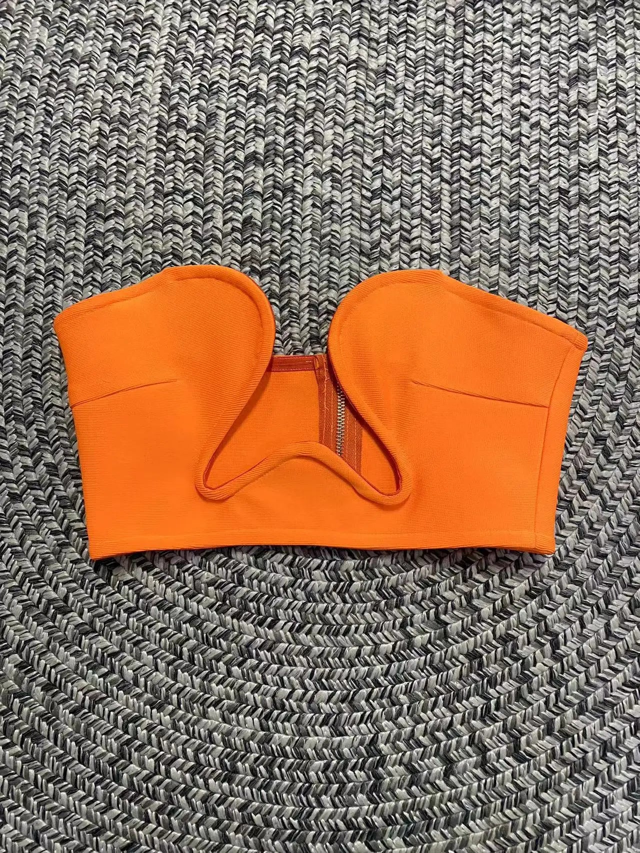 New Summer Black White Fashion Off the Shoulder Tops Sexy Bandage Strapless Short Tops Tank High Quality Orange