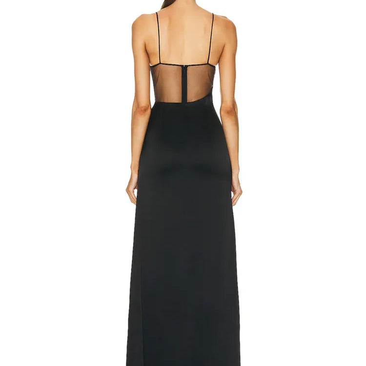 est Summer Fashion Women Sexy V Neck Starfish Black Split Maxi Long Bandage Dress Elegant Evening Club Party Dress