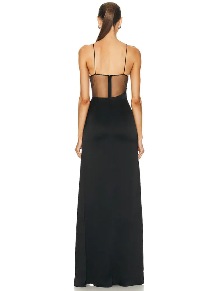 est Summer Fashion Women Sexy V Neck Starfish Black Split Maxi Long Bandage Dress Elegant Evening Club Party Dress