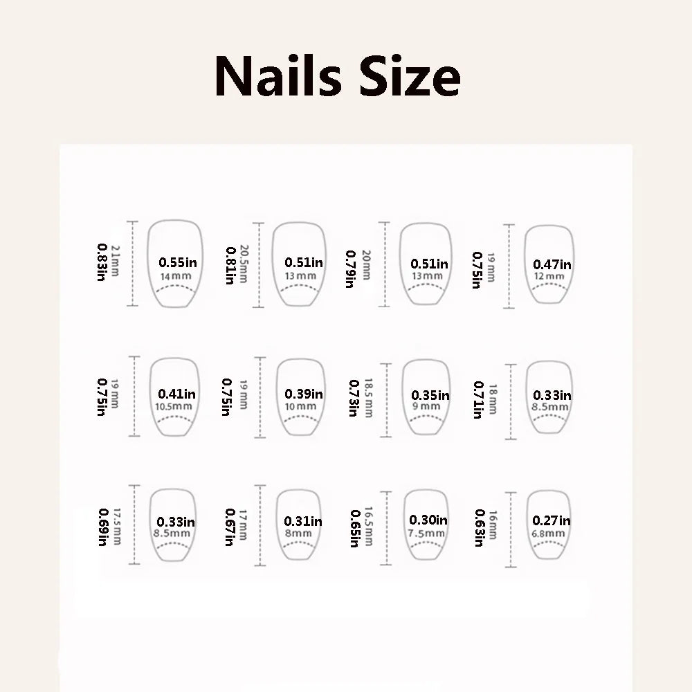 24pcs/set short square ballet fake nails gradient blue purple green pink autumn summer full cover nail tips press on false nail