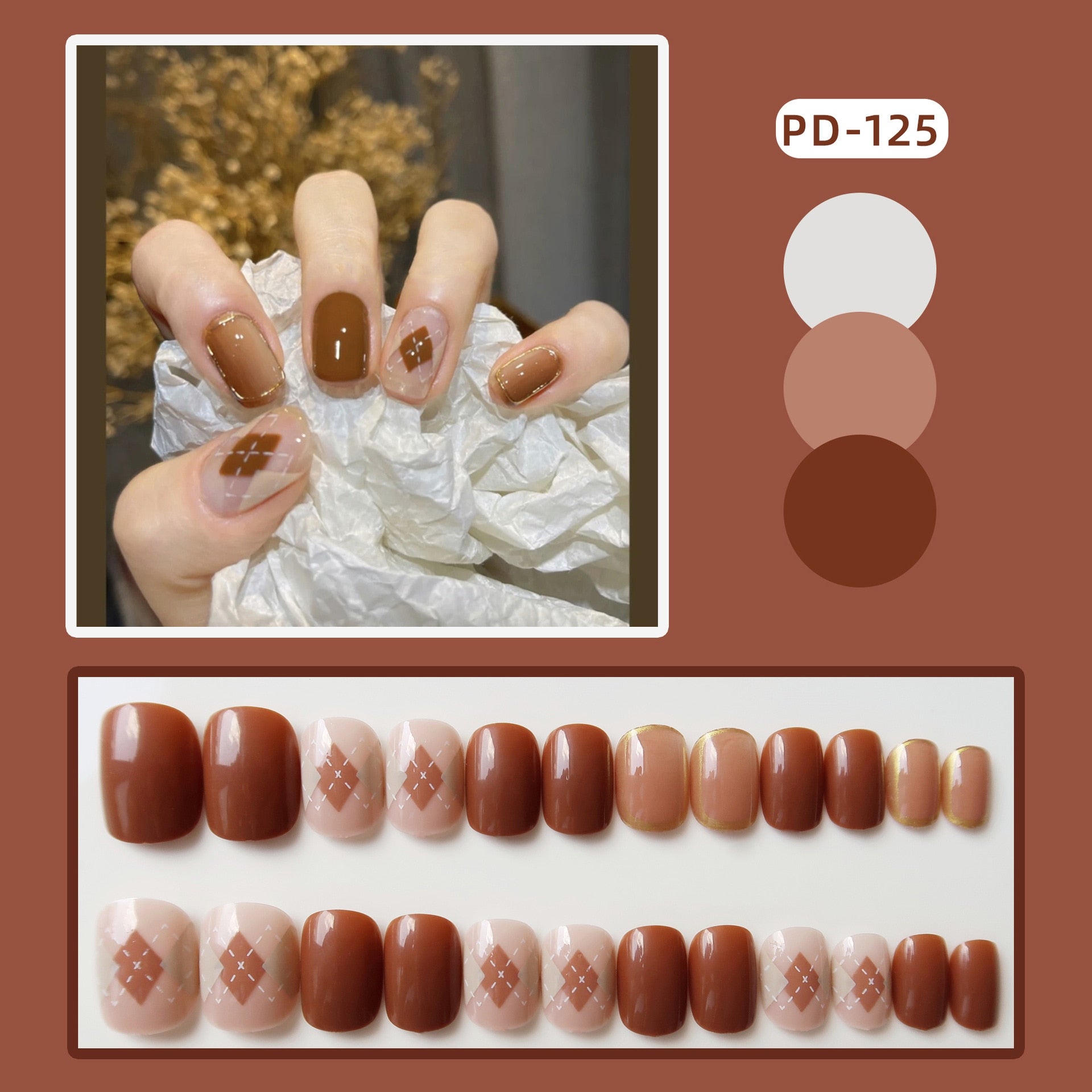 24pcs Lemon Short Wear Tips Nail False Patch Press on Nails Supplies for Professionals Artifical Fake Nails Faux Ongles Uñas PD-125-Fake Nails Ar