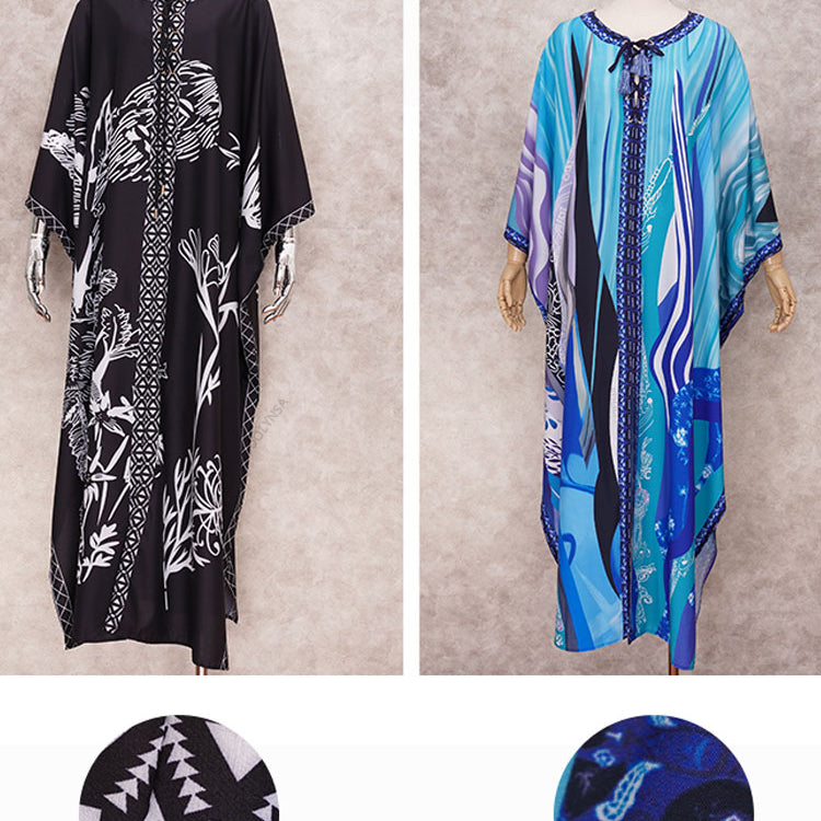 Quick-drying Bohemian Summer Beach Dress Swim Wear Cover Up Tunic Sexy Robe Kaftan