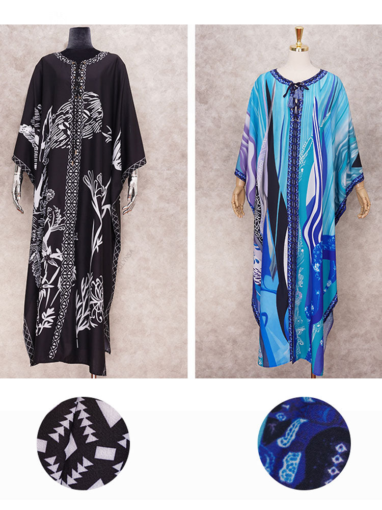Quick-drying Bohemian Summer Beach Dress Swim Wear Cover Up Tunic Sexy Robe Kaftan