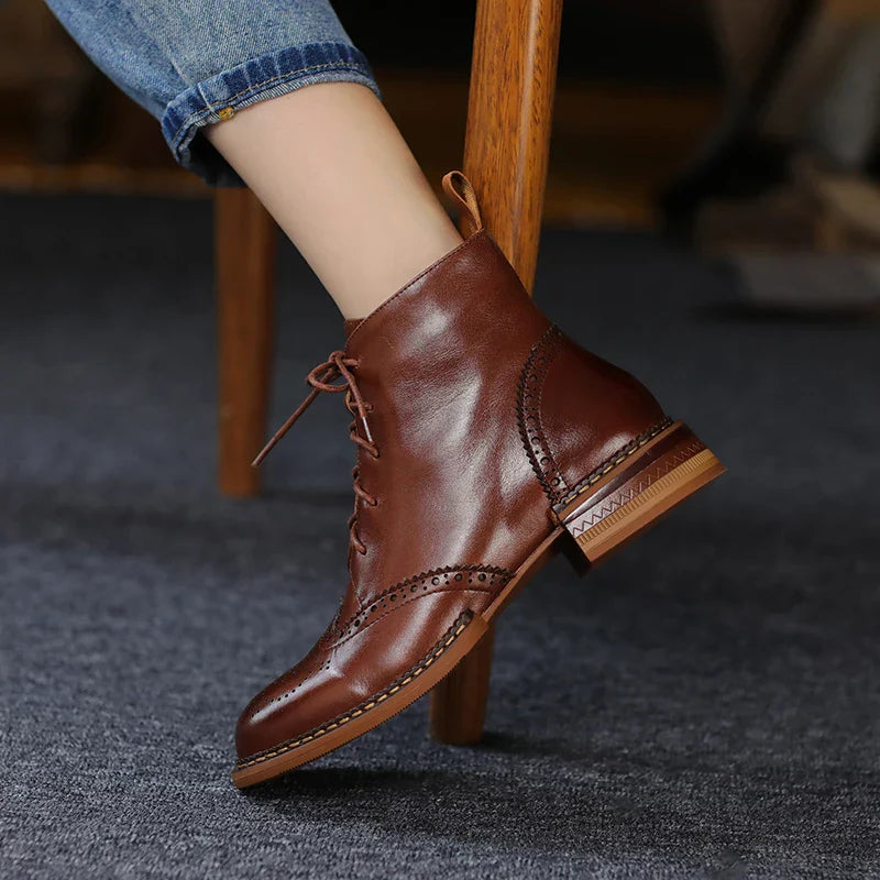 New Autumn Women Shoes Lace-up Chelsea Women Boots Winter Block Ankle Boots for Women Zapatos De Mujer Womens Chunky Boots